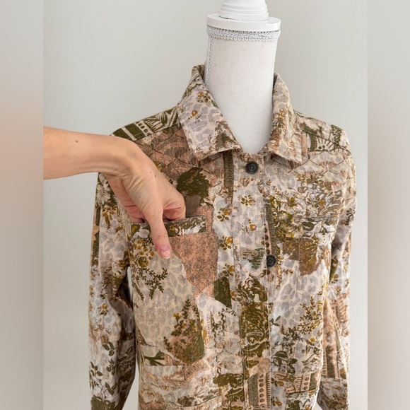 Anthropologie PILCRO THE FIELDER DENIM Floral SHIRT JACKET Size S - Picture 9 of 15